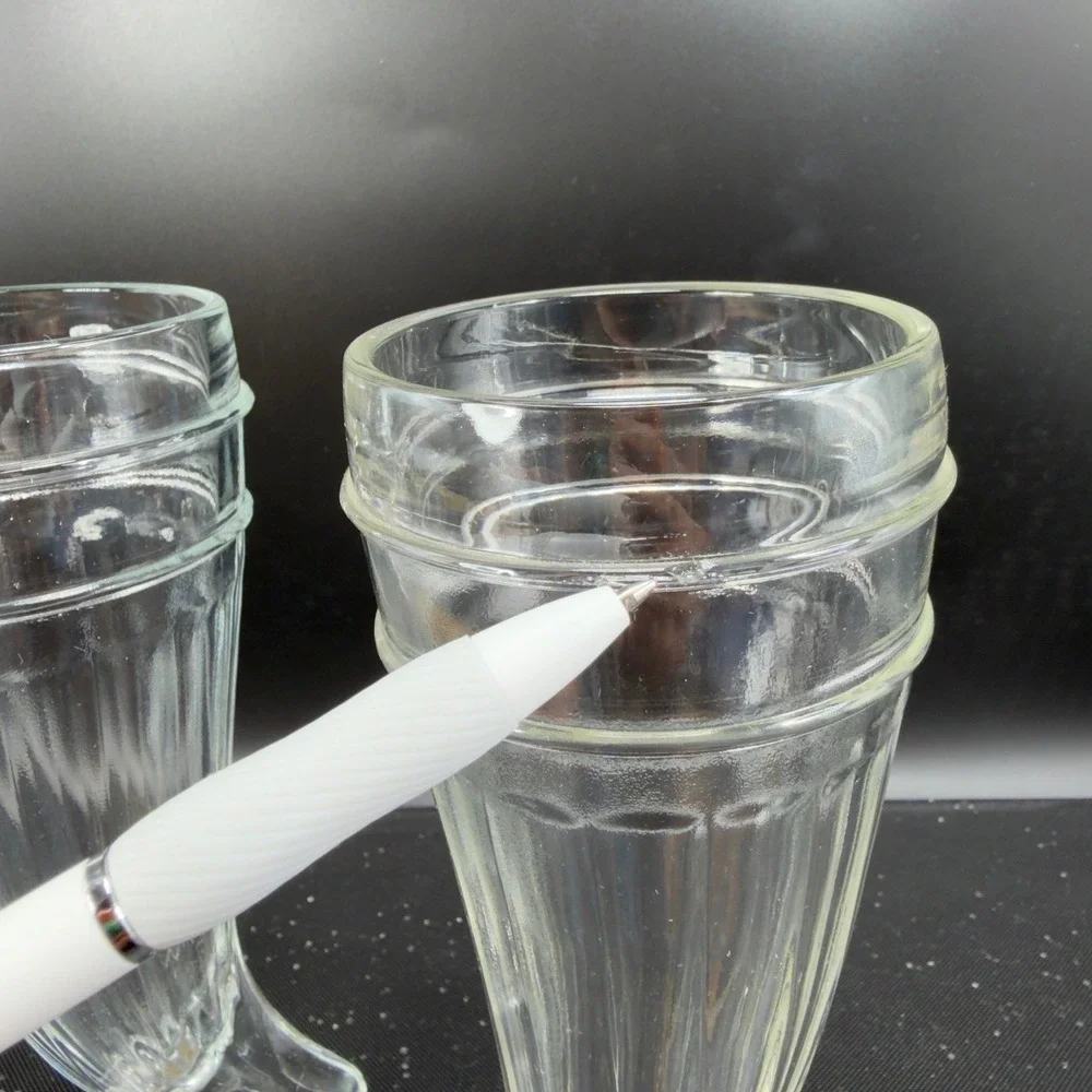 Indiana Glass‎ Cornucopia Horn of Plenty Footed Barware Glasses Cups set 2 VTG
